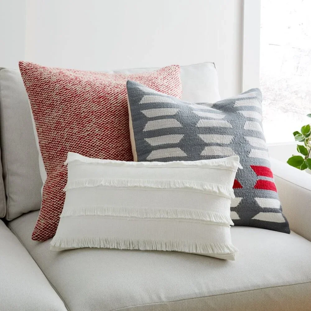 West Elm Modern Origin Handcrafted Cushion Cover Rare Contemporary BTS logo